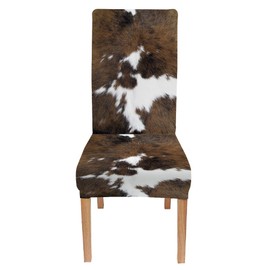 TOMWISH Chair Covers for Dining Room Set of 6,Cowhide Printing Spandex Stretch Dining Room Chair Cover,Removable Washable Kitchen Parsons Chair Covers Seat Slipcovers