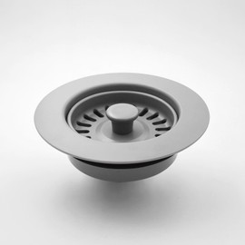 Garbage Disposal Strainer and Stopper with Decorative Disposal Flange in Gray, Matching Gray Granite Kitchen Sink and Faucet, Fit 3.5 Inch Standard Drain Hole