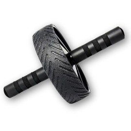 PUNCH LINE Ab Wheel Abdominal Roller, Abdominal Abs, Single Type, Black, Silent, Knee Protection Mat Included, Exercise