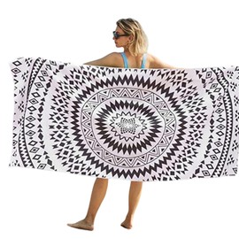 Large Beach Towel, 63.0 x 31.5 inches (160 x 80 cm), Cotton, Bath Towel, Hot Towel, Super Soft, Fringe, Thin, Large, Sandproof, Super Absorbent, Odor Resistant, Quick Drying, Lightweight, Beach