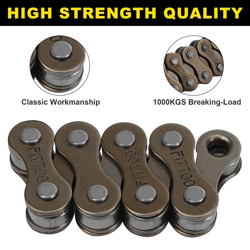 FITTOO Single Speed Bike Chain 1/2 x 1/8 Inch 114