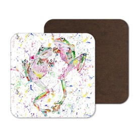 Coaster Dancing Frogs Frog Animals Coasters Watercolour Art Gift Work Office Dining Tea coffee (1)