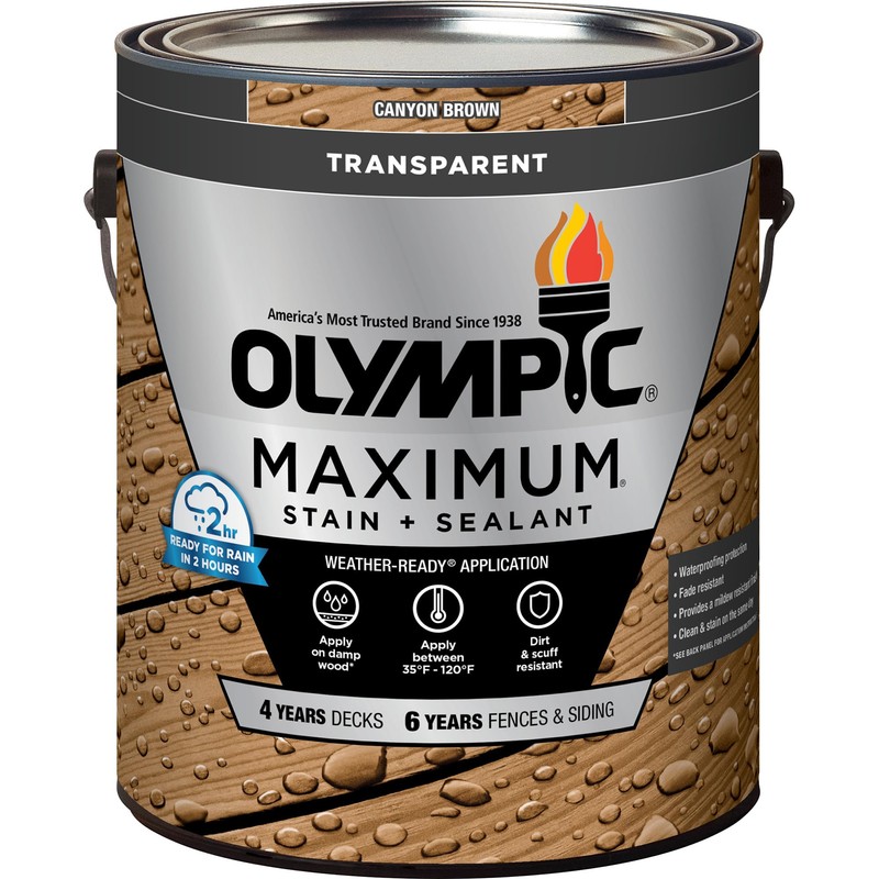 Olympic Maximum 1 gal. Canyon Brown Transparent Exterior Stain and