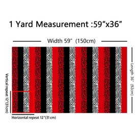 Leopard Print Zebra Stripes Outdoor Fabric by The Yard,Red and Black Lines for Women Craft Lover,Wild Animals Fur Abstract Upholstery Fabric for Quilting Sewing Supplies,3 Yards,108" L x 59" W