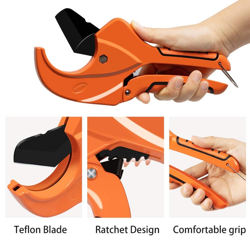 AIRAJ Ratchet PVC Pipe Cutter,Cuts up to 2-1/2"PEX,PVC,PPR and Plastic