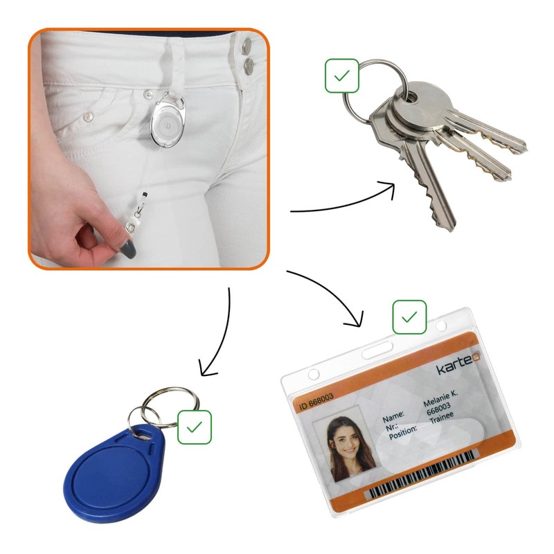 Karteo ID card holder with ID yo-yo white [1 piece]