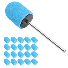 Nail Sanding Head, 20PCS Nail Sanding Band Drill Bit Nail Art Polishing Sanding Cap Set Accessory (10 x 15mm)(blue)