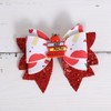 3.5inch Glitter Red Back to School Hair Bow Clip for