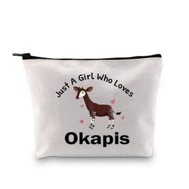 XYANFA Okapis Makeup Bag Cute Okapi Lover Gift Forest Griaffe Zebra Giraffe Gift Just A Girl Who Loves Okapis (A Girl Loves Okapis)