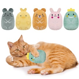 Maiiu 5pcs Crinkle Sound cat Toys, Funny cat Toys, bite Resistant cat Toys, Indoor Cartoon cat Toys for cat,cat chew Toys.