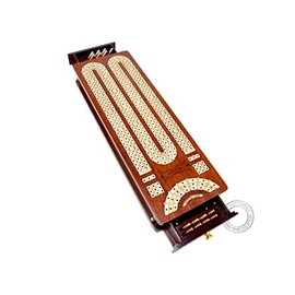 House of Cribbage Caja de Madera de Sangre, Madera de Arce con marcación de Puntos, para Skunks, Esquinas y Juegos de Won, tamaño de 34 cm  3 Pistas  