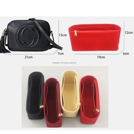 Lckaey Felt Purse Organizer For Disco Square Fringe Camera Bag Organize Organizer Liner Bag2027black 19 * 6 * 12cm