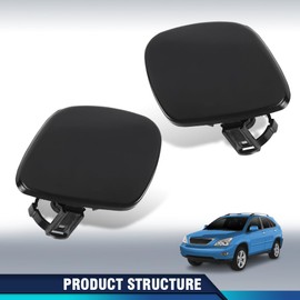 PIT66 Headlamp Washer Nozzle Cover Headlight Cleaning Cap Compatible with Lexus RX330 2004-2006 / RX350 2007-2009 8538148040, 8538148010