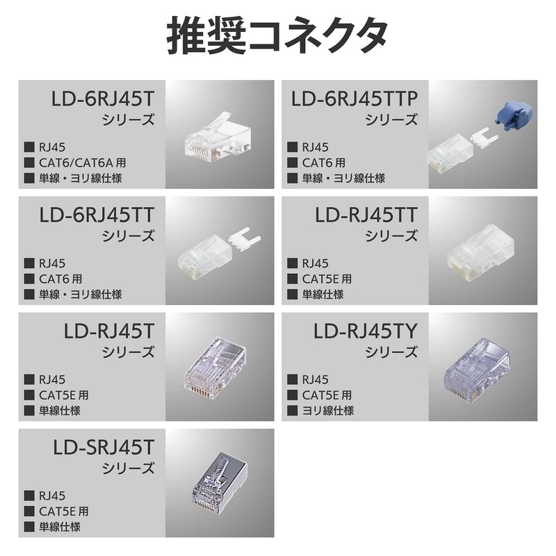 エレコム ラチェットタイプRJ45コネクタかしめ工具 LD-KKTR