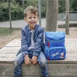 Mini-Me Nursery Backpack 3-6 Years with Name Printed Animal Motif for Boys and Girls Small Backpack with Chest Strap Padded, Danny Dog