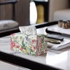 Oamsistay Wildflower Rectangle Tissue Box Cover Modern PU Leather Rectangular