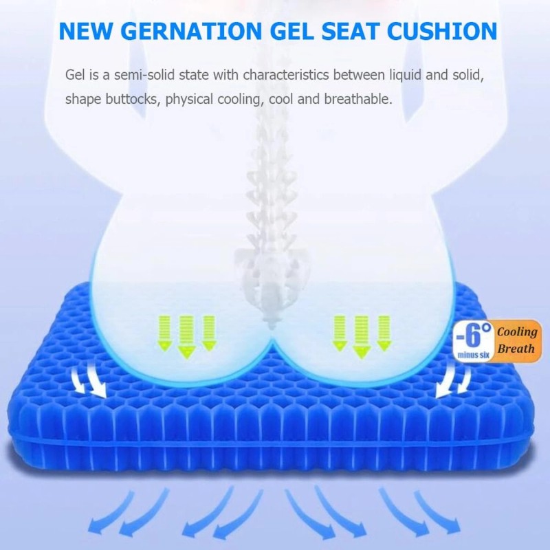 Helishy Extra Large Gel Seat Cushion, 17x17inch Double Thick Egg