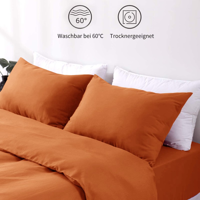 Hafaa Pillowcases 2 Pack Brushed Microfiber Rust Pillow Cases with