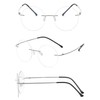 KOOSUFA Titanium Rimless Round Reading Glasses +3.0 Blue Light Blocking