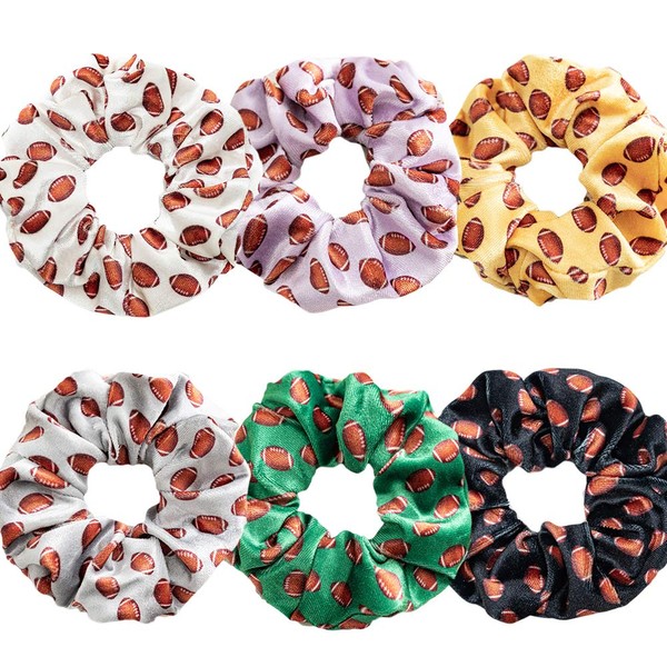 Ball Girls Gifts Sport Rugby Scrunchies for Hair Velvet Ball Hair Ties Accessories for Women Girls Soccer Hair Scrunchies Basketball Hair Bands for Coach Gift