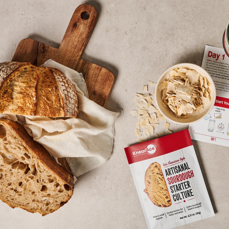 KneadAce Sourdough Starter Culture – Fast-Activating Natural Wild Yeast for