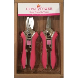 Petal Power Ladies Gardening Mini Pruner Secateurs Set - Two Razor Sharp Pink Bypass Secateurs - Trimmer - Best Gardening Gift for Women. Buy NOW!