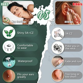 MILACOLATO 11 Pairs of Earrings Gold Set Stud Earrings Gold Small for Women 18K Gold-Plated Waterproof Hypoallergenic Health Stud Earrings Hoop Gold Silver Small Women's Helix Piercings Ear Gold