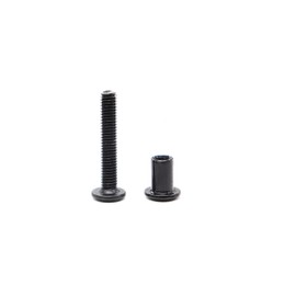 binifiMux 10-Pack Black Hex Socket Cap M6x30mm Screws for Furniture Baby Bed Chairs with M6x12mm Black Rivet Countersunk Cap Connector Nuts
