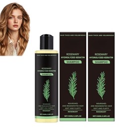 Shampoo de Romero con Queratina Hidrolizada, Vitaminas C y E, para Engrosar y Fortalecer el Cabello Fino o Delgado, 100ml (2)