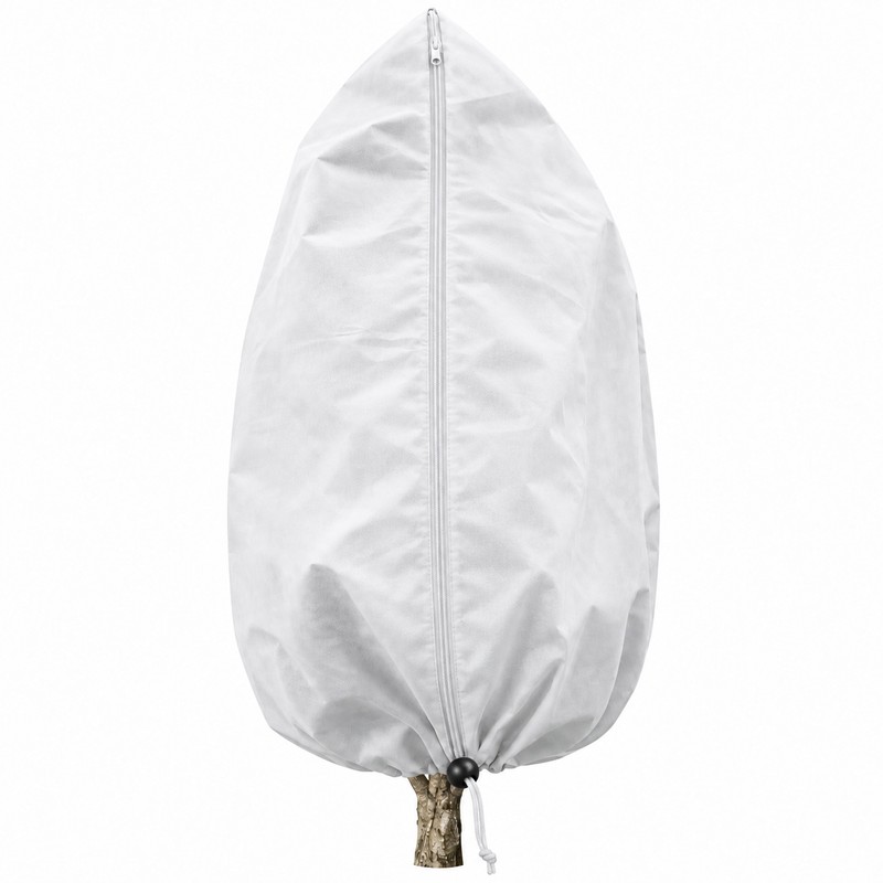 Winter Plant Protection Cover Bag with Zipper & Drawstring –