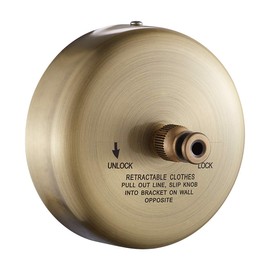 JOOM Retractable Clothesline Stainless Steel Heavy Duty 9Feet(MAX) for Hanging Drying in Bathroom Laundry Hotels, Chrome Finish,Round Style (Brushed Antique Brass)