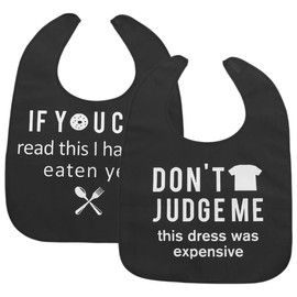 iplusmile 2Pcs Adult Bibs for Eating - Reusable Washable Clothing Protectors Feeding Bibs for Elderly Women Men Seniors