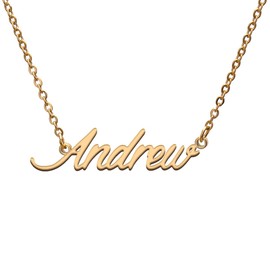 Andrew Name Tag Necklaces for Her His Friends Familys Relationship Memory Jewelry Gift
