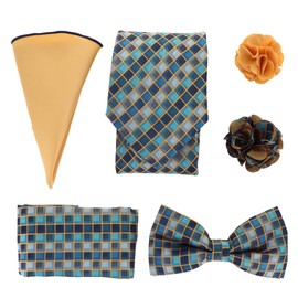 Vittorio Vico Gift Box (Necktie, Bow Tie, Pocket Squares and Flower Lapel Pin) (GB 21035)