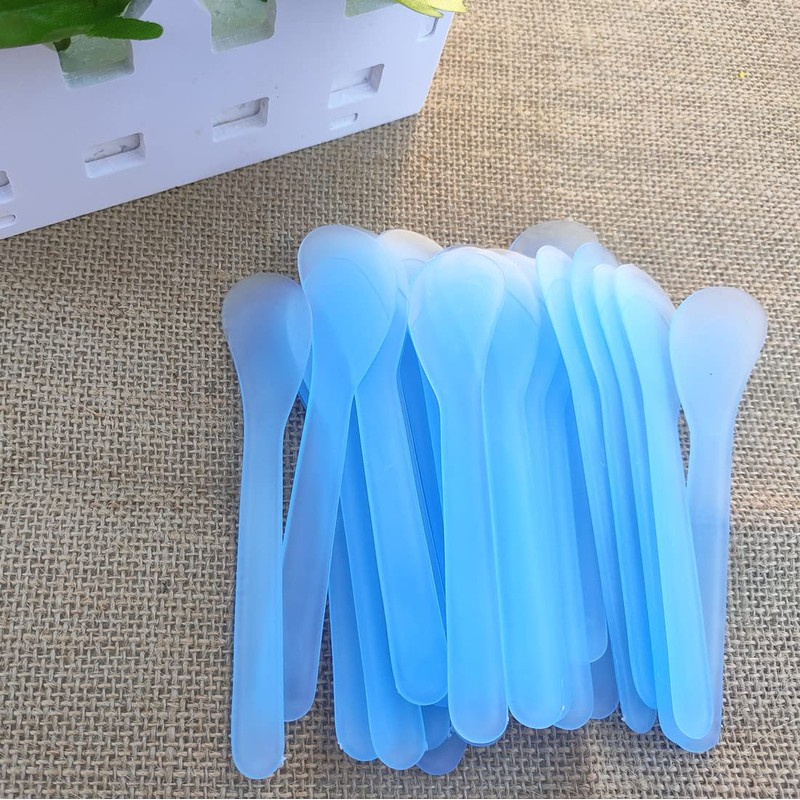 Ebonee 100 Pcs Plastic Cosmetic Mask Spatulas, 5 Inch Disposable