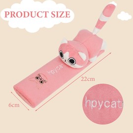 URAQT Car Seat Belt Pads, 2PCS Universal Car Seatbelt Adjuster for Kids, Multifunctional Seat Belt Protectors, Seat Belt Covers with Cartoon Pattern Fit Baby Toddler Kid Adult (Kitten)