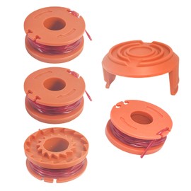 YSNEHSN WA0010 Trimmer Spool Line Compatible with Worx Trimmer Line Refills 0.065 inch for Worx,Suitable for Worx String Trimmers (4 Spool, 1 Cap)