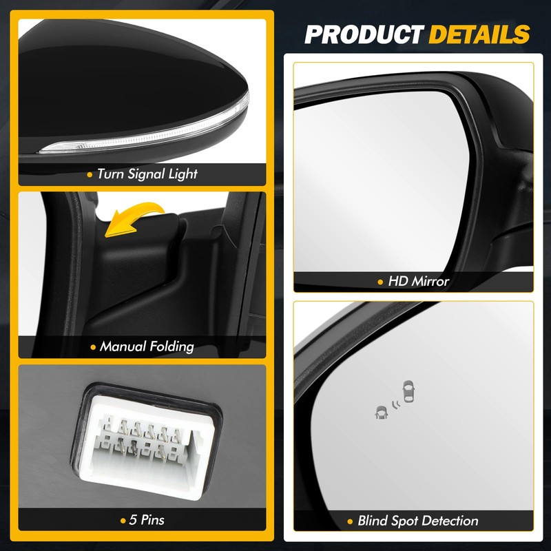 19-24 Left Driver Side Mirror Compatible with KIA Forte 2019