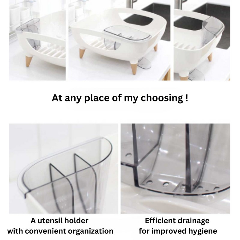 Nineware Wide Volume Dish Drying Rack, Kitchen Dish Plate Storage,