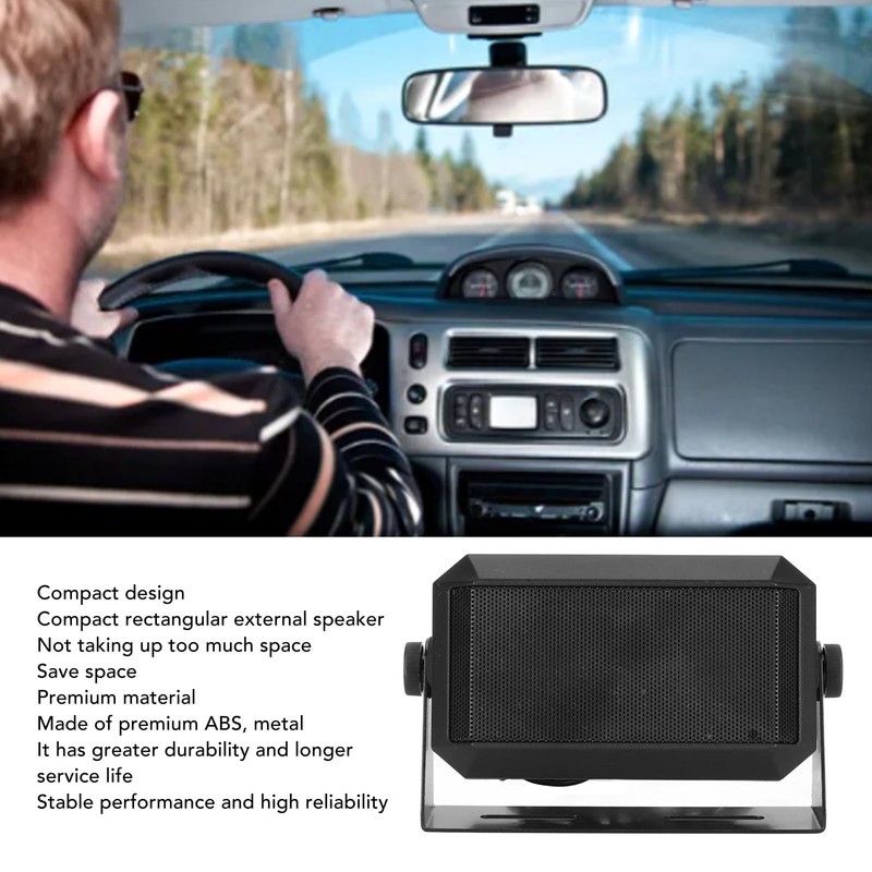 Car Radio External Speaker, Rectangular External Communication Speaker for Amateur