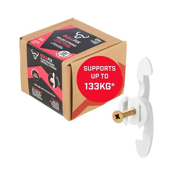 Bullfix 'Extra' 24 Pack - Heavy Duty Plasterboard Fixings for