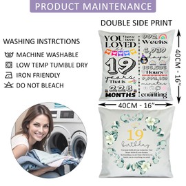 SAMAR 19 Years old Birthday gift idea, Cushion cover pillow 41x41cm size with filling insert printed both sides, Machine washable and iron friendly for him and her 19th birthday
