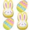 Easter Party Supplies - Eggcellent Yellow Bunny-Shaped Paper Dessert Plates