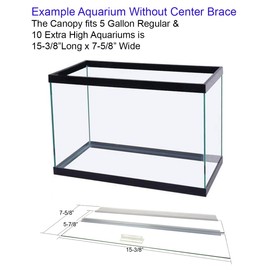Blue Spotted Single Piece Glass Canopy for 5 Gallon Aquariums, AM31608, 16" Long x 8" Wide Aquariums with No Center Brace