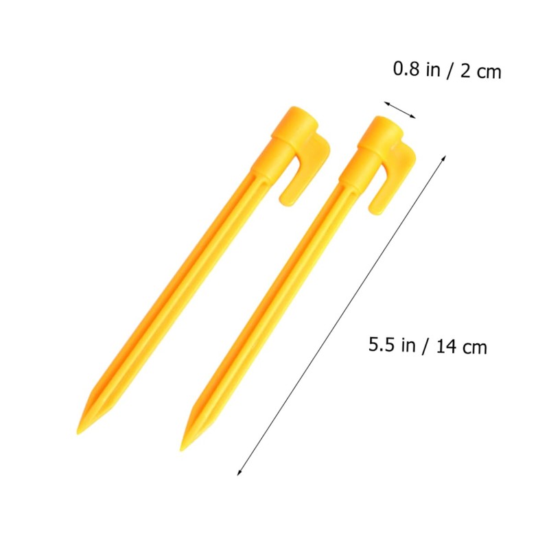 Mipcase Heavy Duty Plastic Tent Pegs Yellow Beach and Garden