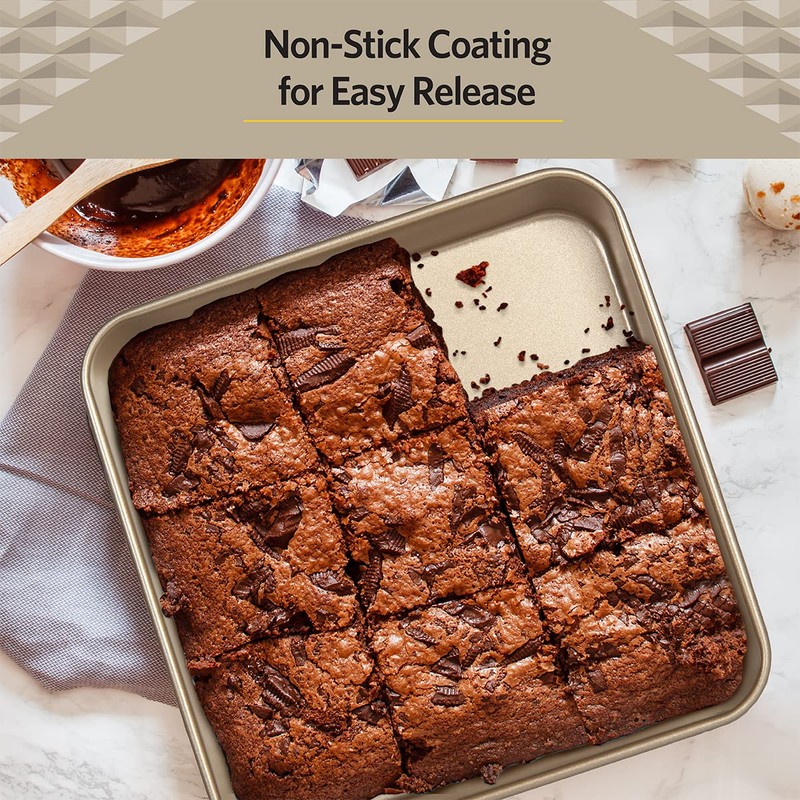 Glad Square Baking Pan Nonstick - Heavy Duty Metal Bakeware