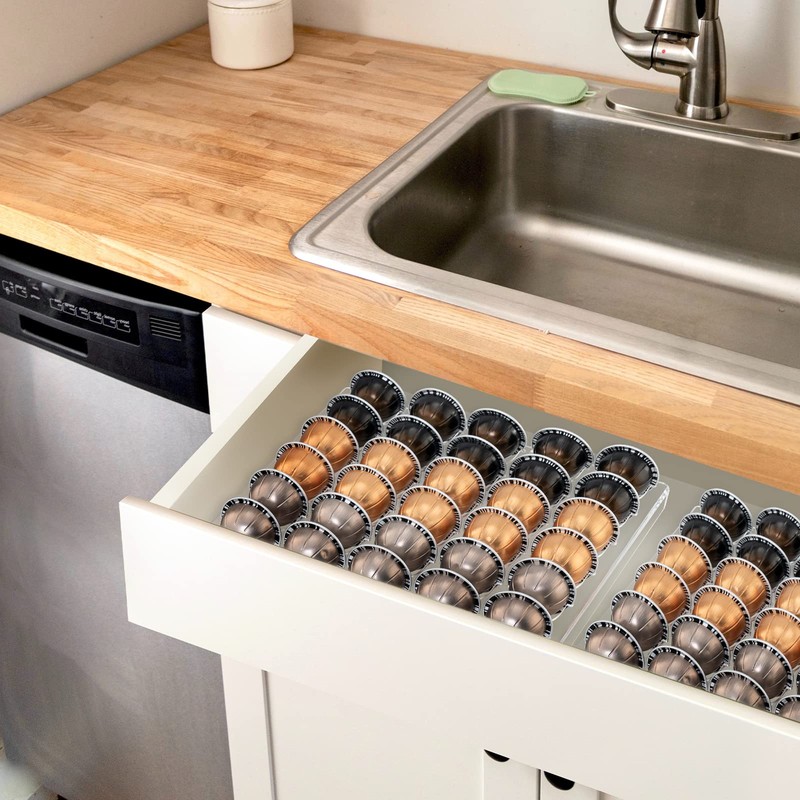 SUMERFLOS Coffee Capsule Storage Tray, Drawer Insert Organizer Holds 30