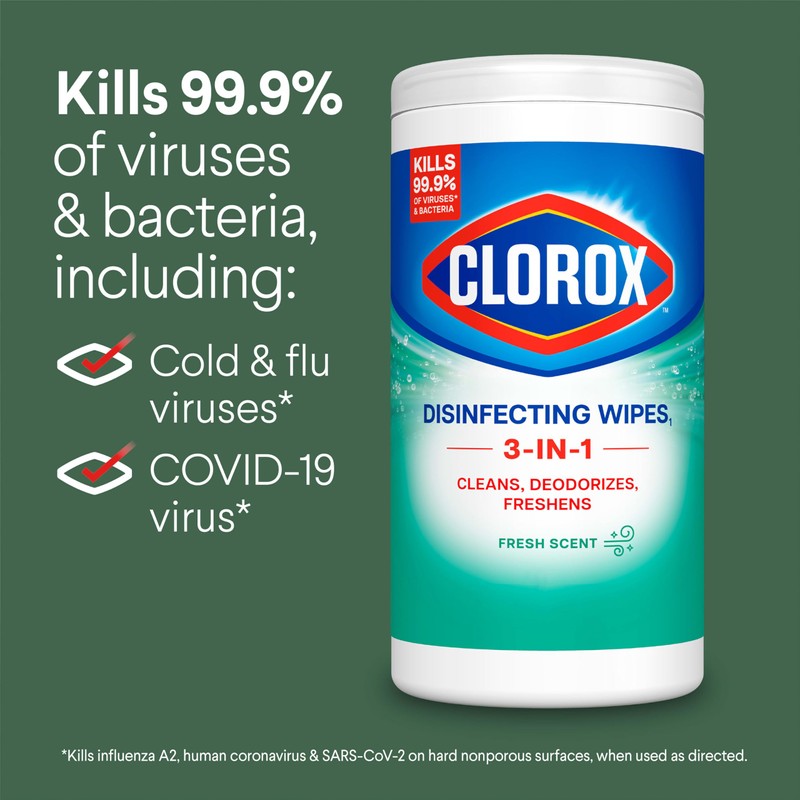 Clorox Disinfecting Wipes, Bleach Free Cleaning Wipes, Fresh Scent, 75