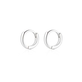 Lansora Mini Tiny Huggie Hoop Earrings Top Upper Ear Cartilage Forward Helix Cuff Plain Simple 925 Sterling Silver Gold 9mm 8mm 7mm 6mm 5mm Hoop Earrings