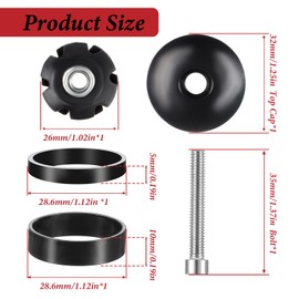 Psyqtsuary 1-1/8" Heavy Duty Headset Top Cap Bearings Aluminium Alloy Bicycle Headset Spacers with Stem Top Cap Headset Spacer with Stem Top Cap for MTB BMX Road Bike